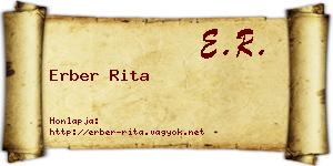 Erber Rita névjegykártya